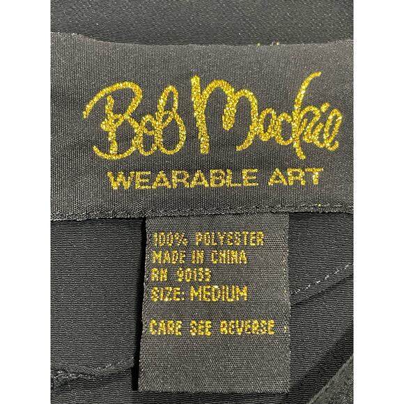 Bob Mackie Women's M Long Sleeve Top Printed Pull On Skirt 2 Pc Set Outfit Black - Picture 11 of 13